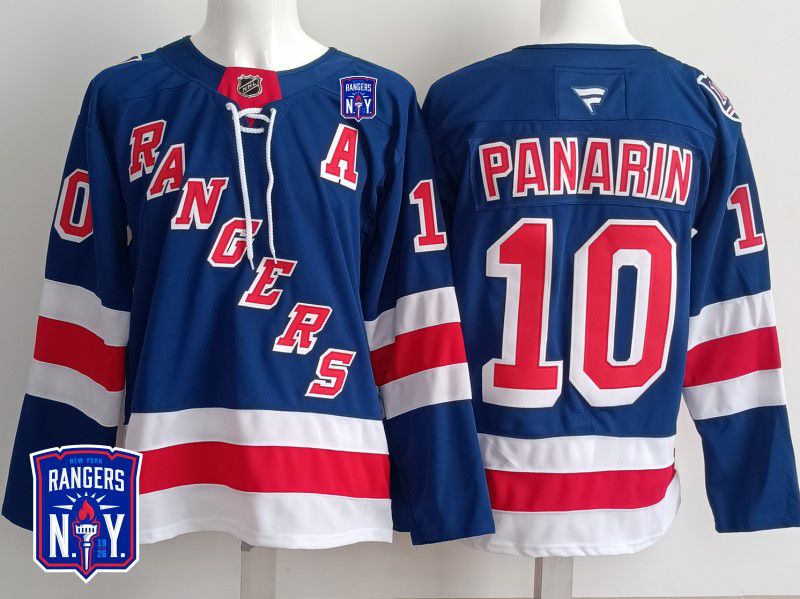 Men New York Rangers #10 Panarin Blue 2025 Fanatics Home Premium NHL Jersey style 5->new york rangers->NHL Jersey
